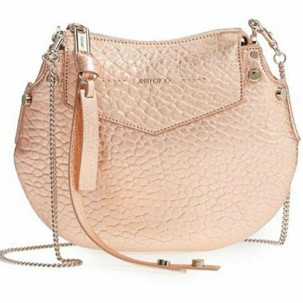 Jimmy Choo Mini Artie Rose Gold Crossbody Handbag